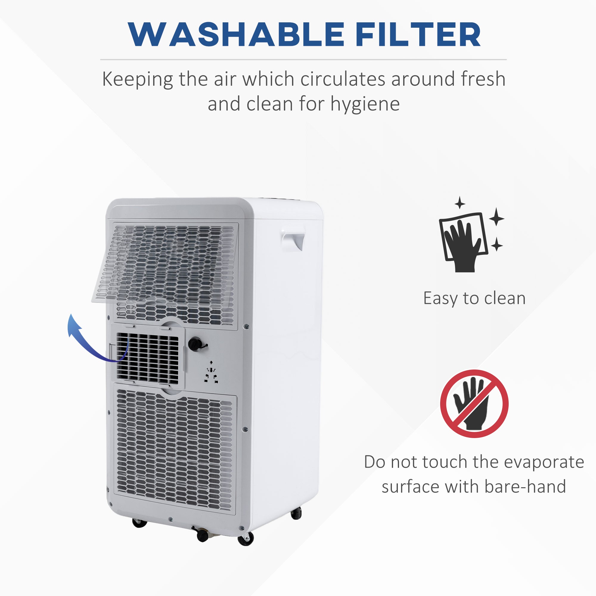 HOMCOM 10000 BTU Air Conditioning Unit, 3-in-1 Portable Air Conditioner, Dehumidifier, Cooling Fan with Remote Control, LED Display, 2 Speeds, 24H Timer, Window Venting Kit, 30m²